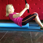 Roll down on foam roller, Image taken by Tiffany Pritchard at Bermondsey Square Hotel